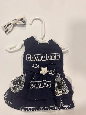 Dallas Cowboys Navy Dog Dress with Bow